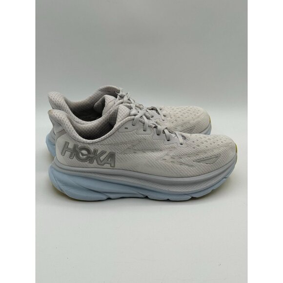 Hoka One One Clifton 9  Running Shoes womens Size 8.5 B White & Blue Lightweight - Picture 1 of 10